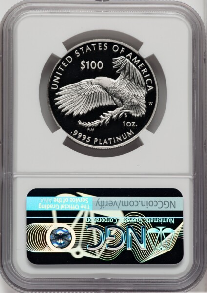 2023-W $100 One-Ounce Platinum Eagle, First Day of Issue, PR, DC 70 NGC