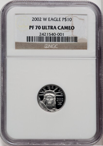 2002-W $10 Tenth-Ounce Platinum Eagle, PR, DC 70 NGC