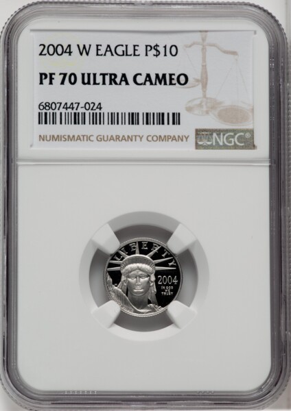 2004-W P$10 Tenth-Ounce Platinum Eagle, PR, DC, 70 NGC