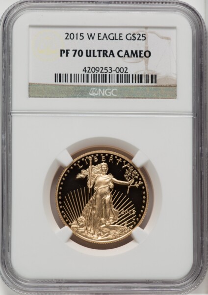 2015-W $25 Half-Ounce Gold Eagle, DC 70 NGC