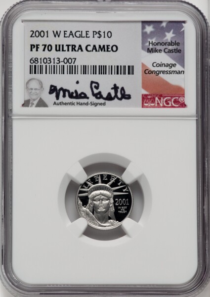 2001-W $10 Tenth-Ounce Platinum, PR, DC 70 NGC