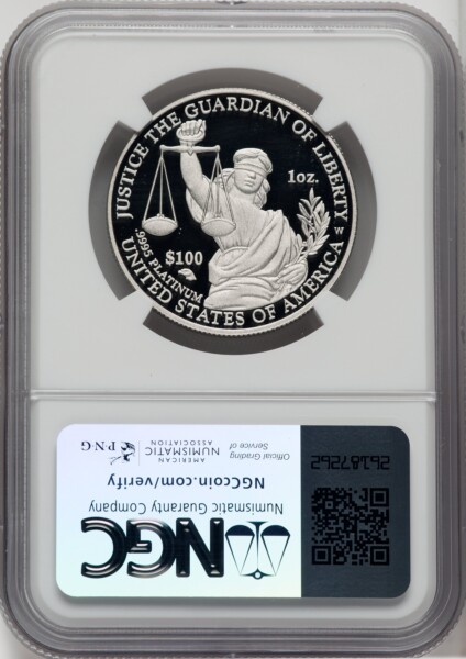 2010-W $100 One-Ounce Platinum Eagle, Statue of Liberty, PR, DC 70 NGC