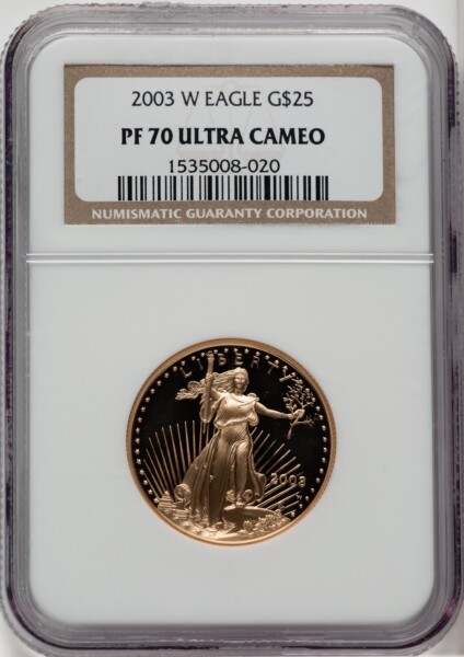 2003-W $25 Half-Ounce Gold Eagle, DC 70 NGC