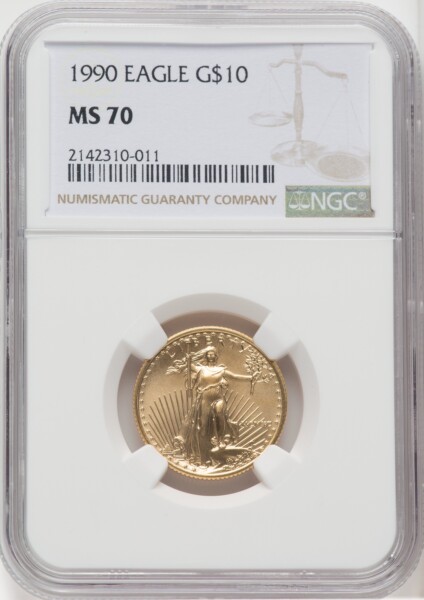 1990 $10 Quarter-Ounce Gold Eagle, MS NGC