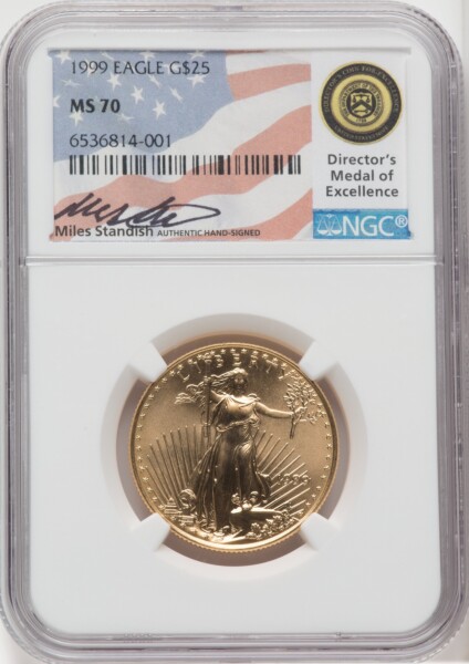 1999 $25 Half-Ounce Gold Eagle, MS NGC