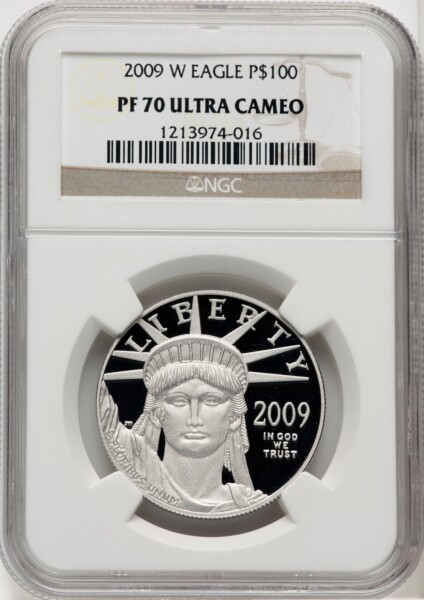 2009-W $100 One-Ounce Platinum Eagle, PR, DC 70 NGC