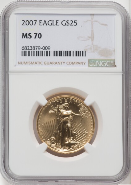 2007 $25 Half-Ounce Gold Eagle, MS 70 NGC