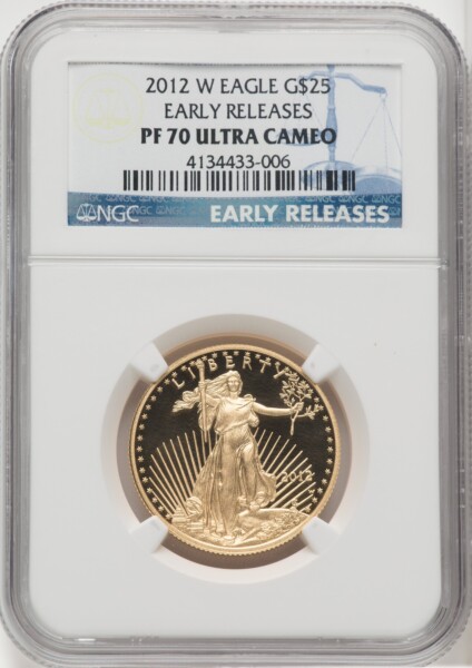 2012-W $25 Half-Ounce Gold Eagle, First Strike, DC 70 NGC