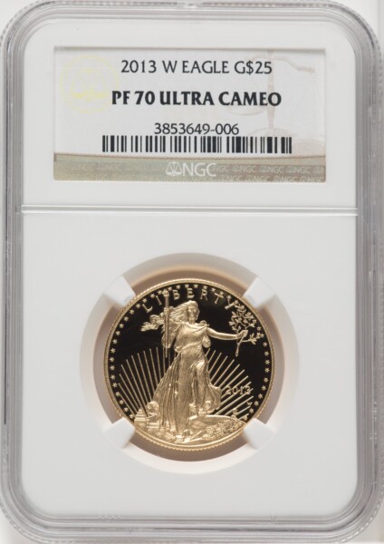2013-W $25 Half-Ounce Gold Eagle, PR DC 70 NGC