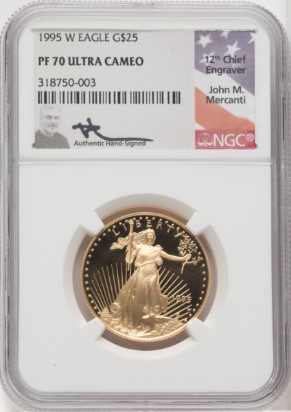 1995-W $25 Half-Ounce Gold Eagle, PR, DC 70 NGC