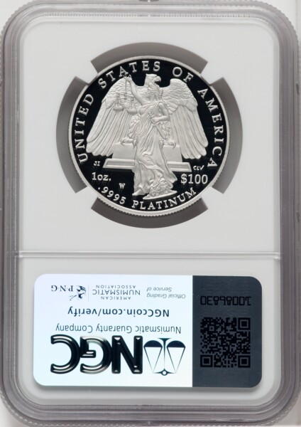 2008-W $100 One-Ounce Platinum Eagle, Statue of Liberty, PR, DC 70 NGC