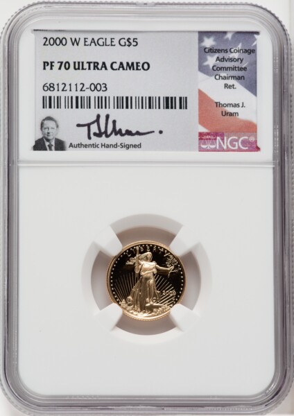 2000-W $5 Tenth-Ounce Gold Eagle, DC 70 NGC