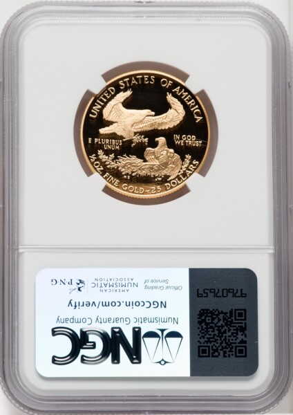 1995-W $25 Half-Ounce Gold Eagle, PR, DC 70 NGC