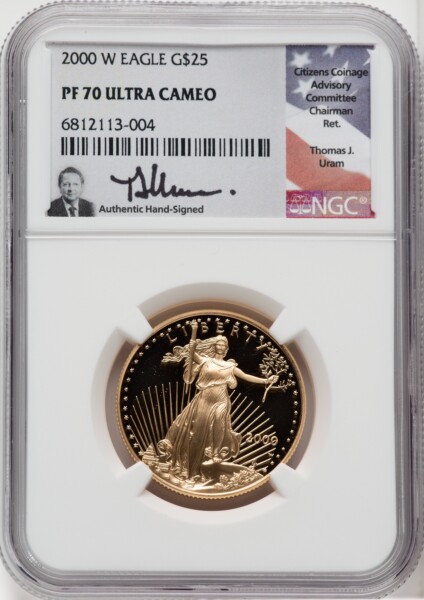 2000-W $25 Half-Ounce Gold Eagle, PR DC 70 NGC