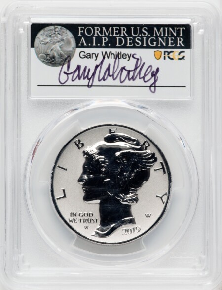 2019-W $25 Palladium, Reverse Proof, First Day of Issue, Gary Whitley Signature, PR 70 PCGS