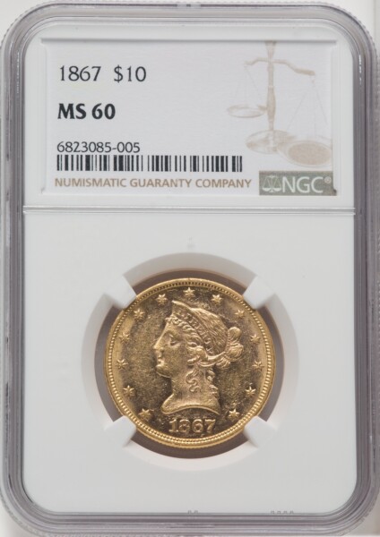 1867 $10 60 NGC