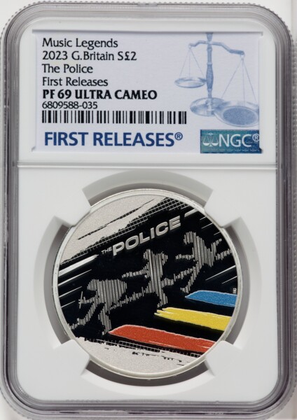 Charles III silver Colorized Proof “The Police” 2 Pounds (1 oz) 2023 PR69  Ultra Cameo NGC, 69 NGC
