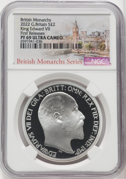 Elizabeth II silver Proof "King Edward VII" 2 Pounds (1 oz) 2022 PR69  Ultra Cameo NGC, 69 NGC