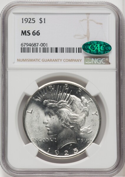 1925 S$1 CAC 66 NGC