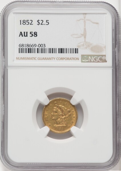 1852 $2 1/2 58 NGC
