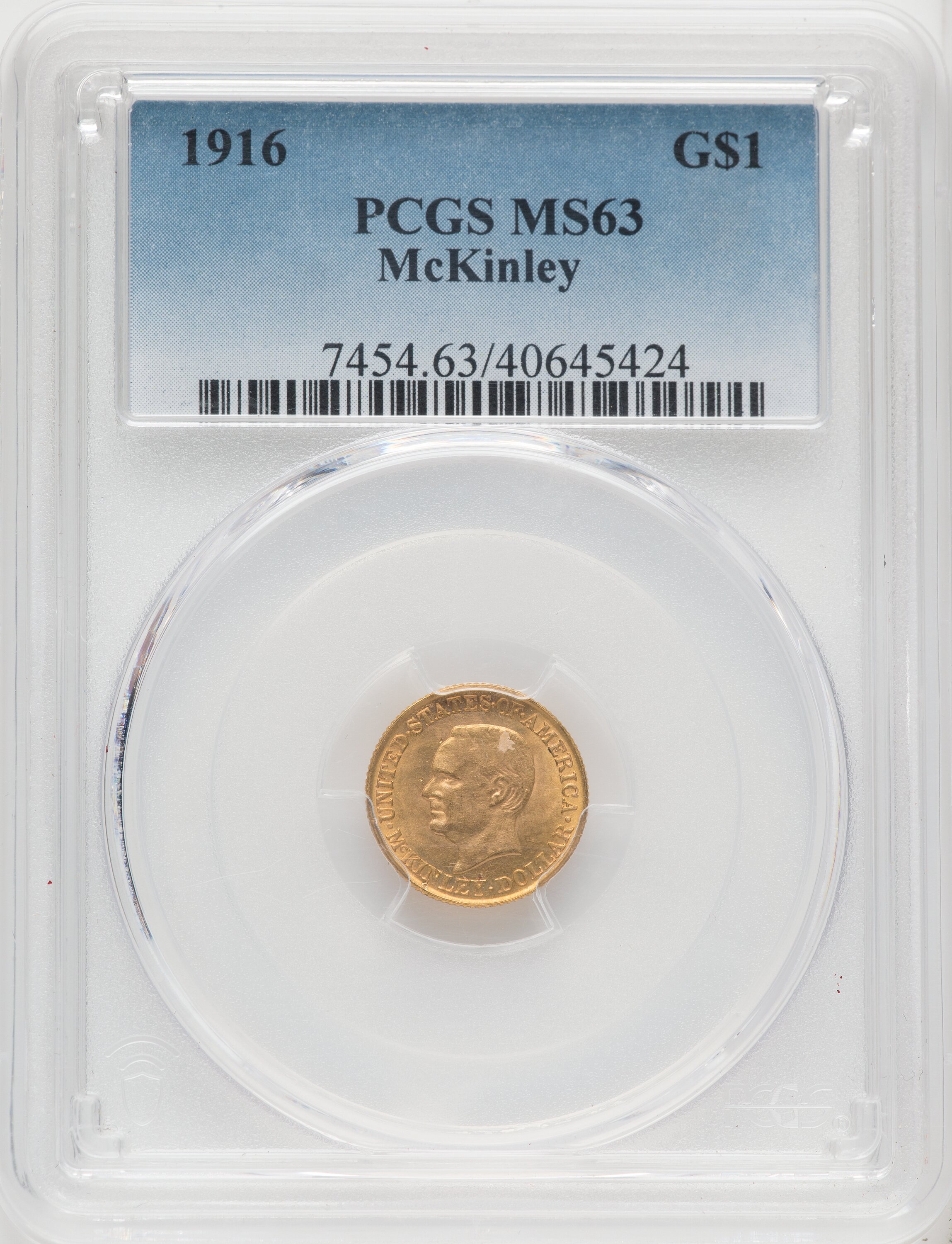 1916 G$1 McKinley 63 PCGS