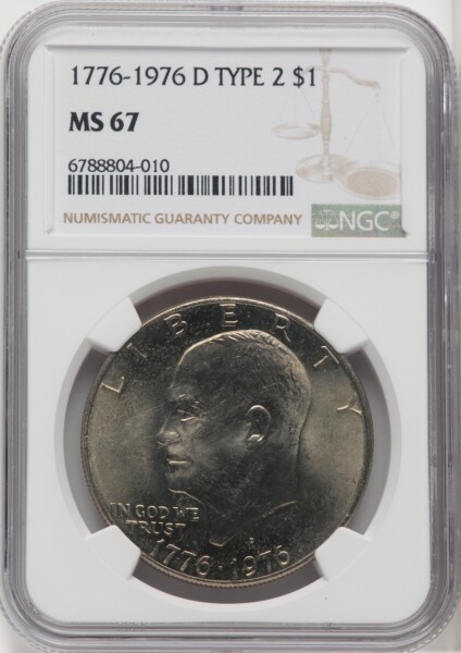 1976-D $1 Type Two, MS 67 NGC