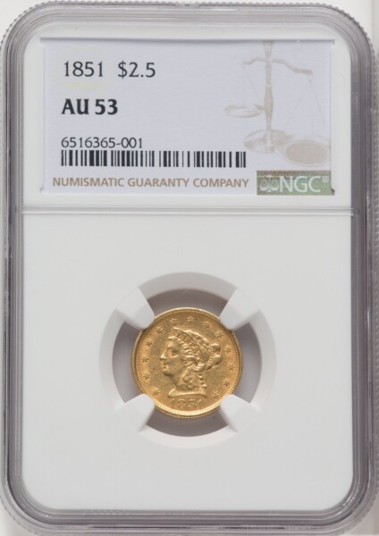 1851 $2 1/2 53 NGC