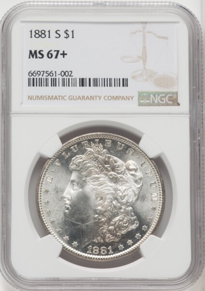 1881-S S$1 NGC Plus 67 NGC