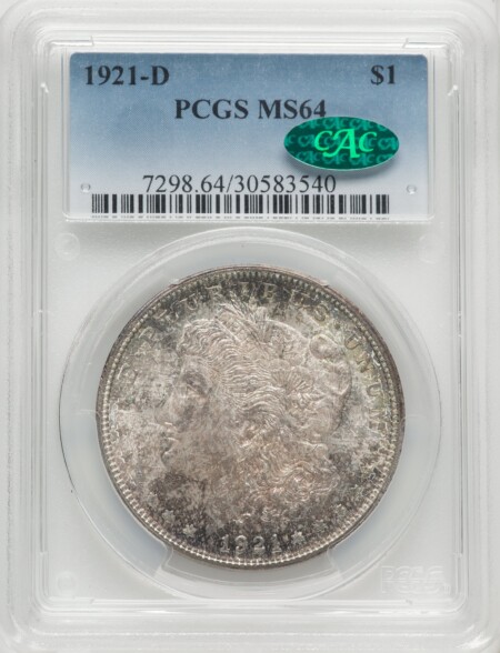 1921-D S$1 CAC 64 PCGS