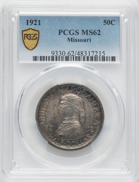 1921 50C Missouri, MS 62 PCGS