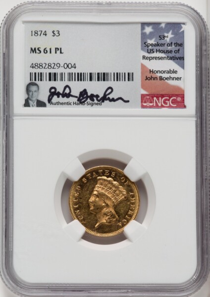 1874 $3, PL 61 NGC