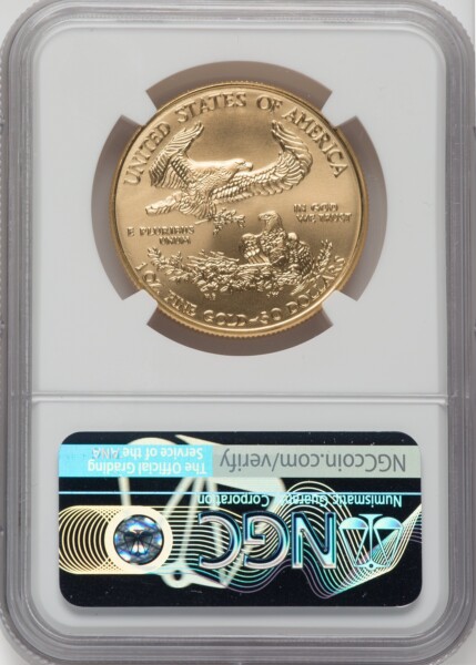 2006-W $50 One-Ounce Gold Eagle, 20th Anniversary, SP Mike Castle 70 NGC