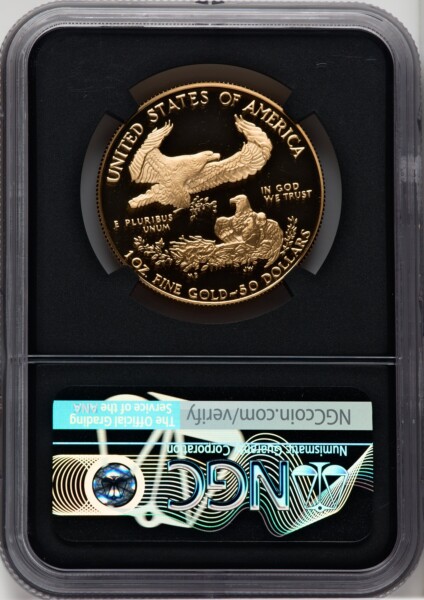 1990-W $50 One-Ounce Gold Eagle, PR DC 70 NGC