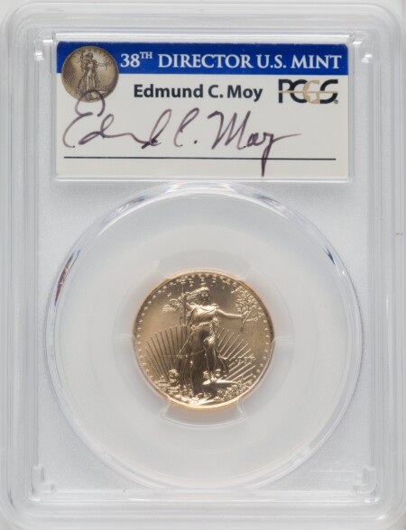 1997 $10 Quarter-Ounce Gold Eagle, Moy Ultra High Relief Signature, MS 70 PCGS