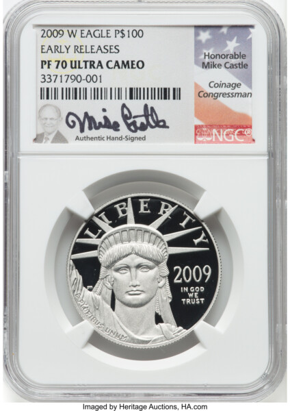 2009-W $100 One-Ounce Platinum Eagle First Strike, DC 70 NGC