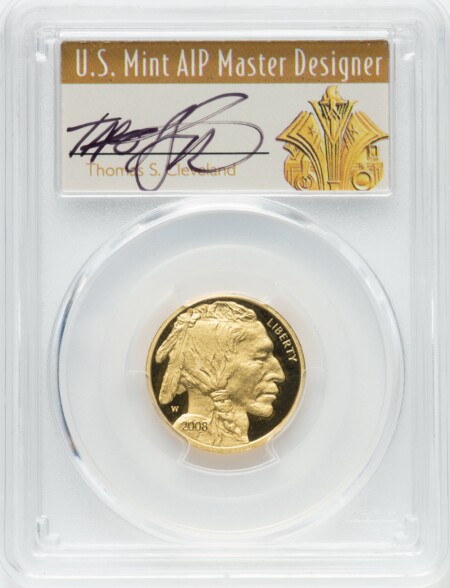 2008-W $10 Quarter-Ounce Gold Buffalo, First Strike,  Art Deco, DC 70 PCGS
