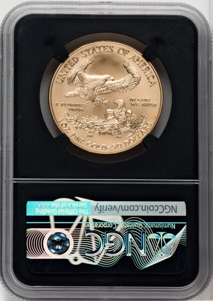 2020-W $50 One Ounce Gold Eagle, Burnished, First Strike, SP 70 NGC