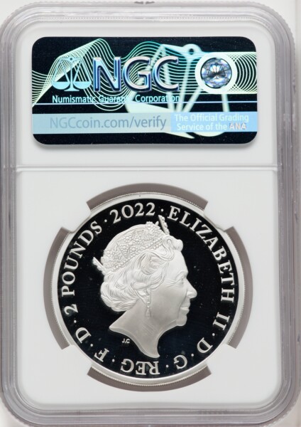 Elizabeth II silver Proof "King James I" 2 Pounds (1 oz) 2022 PR70  Ultra Cameo NGC, 70 NGC