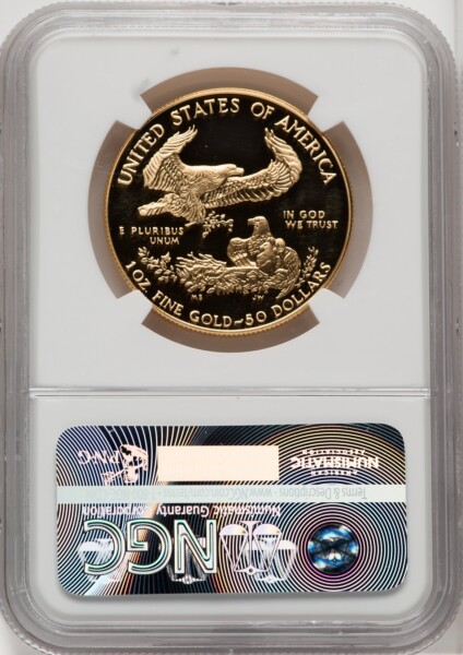 1988-W $50 One-Ounce Gold Eagle, PR DC Brown Label 70 NGC