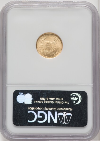 2007-W $5 Tenth-Ounce Gold Eagle, MS ER Blue 70 NGC