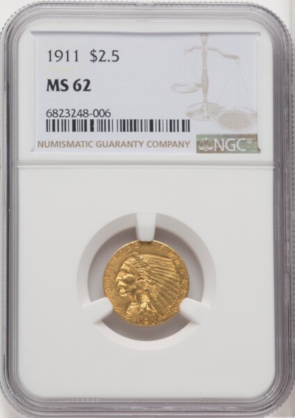 1911 $2 1/2 62 NGC