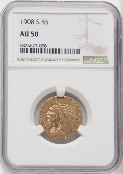 1908-S $5 50 NGC