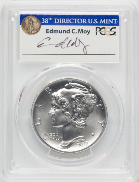 2017 $25 Palladium Eagle, First Day of Issue, Moy Signature, MS 70 PCGS