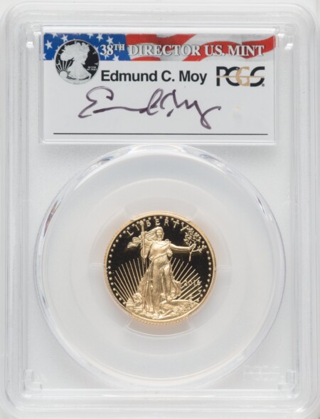 2016-W $10 Quarter-Ounce Gold Eagle 30th Anniversary FDI Moy Signature, PR, DC 70 PCGS