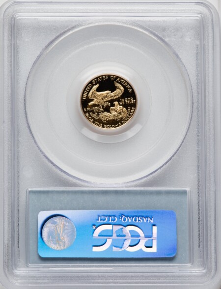 1992-P $5 Tenth-Ounce Gold Eagle, DC Blue Gradient 70 PCGS