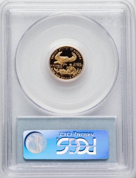 2002-W $5 Tenth-Ounce Gold Eagle, PR DC Blue Gradient 70 PCGS