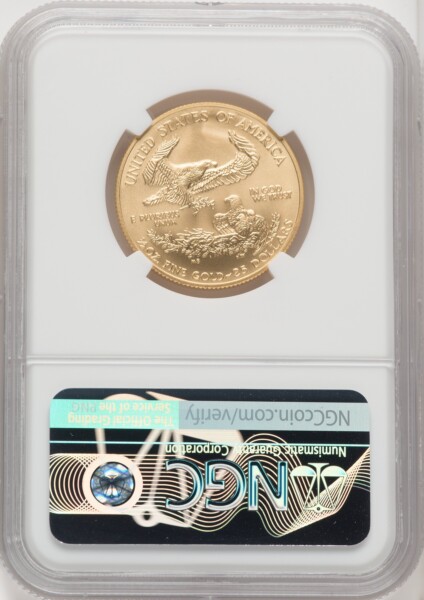 2007-W $25 Half-Ounce Gold Eagle, First Strike, MS ER Blue 70 NGC