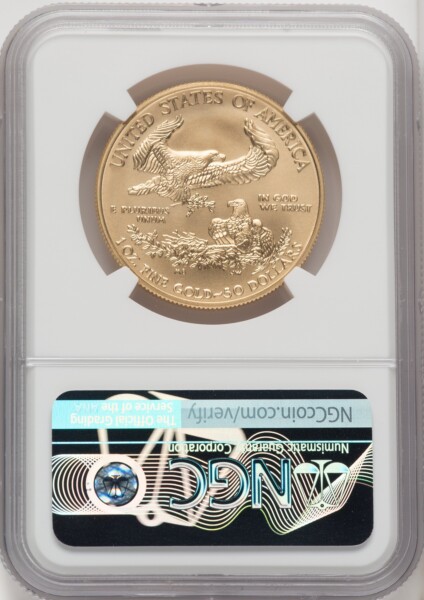 2020-W $50 One Ounce Gold Eagle, Burnished, SP 70 NGC