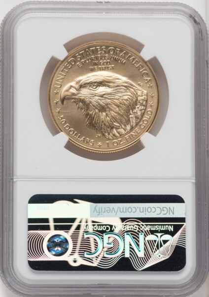 2022-W One-Ounce Gold Eagle, Burnished, FS, MS ER Blue 70 NGC