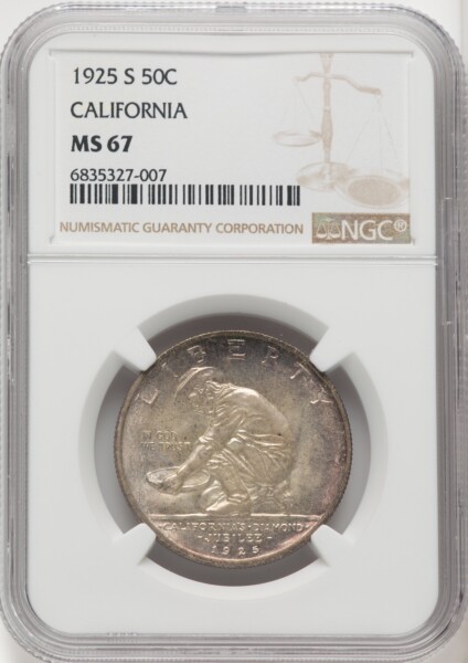 1925-S 50C California, MS 67 NGC